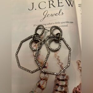J. Crew Gold and Silver Octagon Earrings